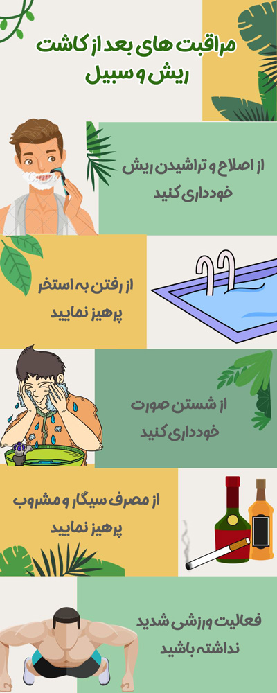 مراقبت های بعد از کاشت ریش و سبیل - مهران رضایی